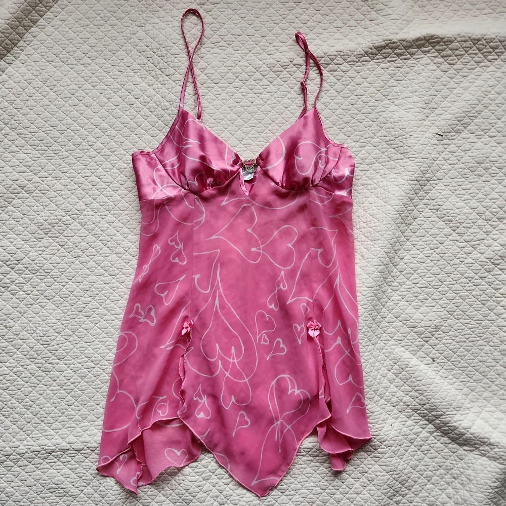 Pink Heart-Patterned Women's Sleepwear